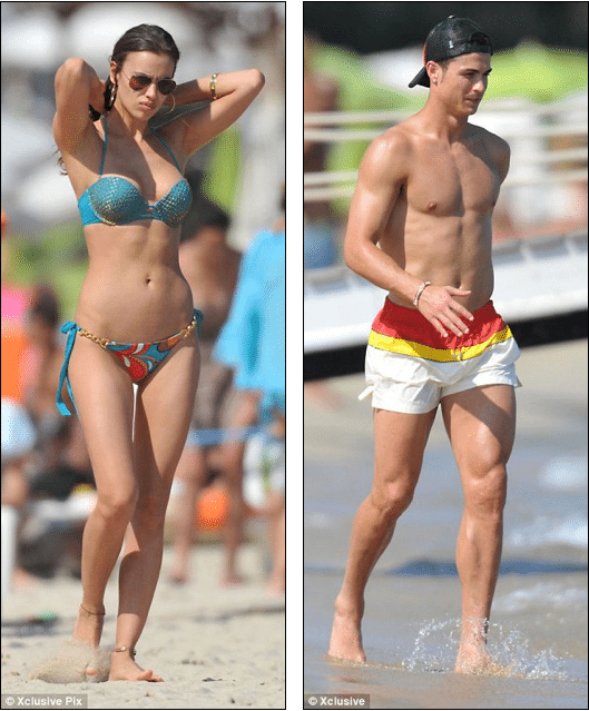 Picture 1 Christiano Ronaldo and his girlfriend show off their amazing bods.