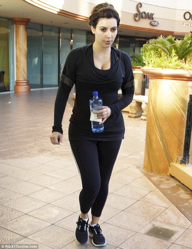 Oh Dear Kim Kardashian Goes For A Double Work Out As Her Butt Becomes 