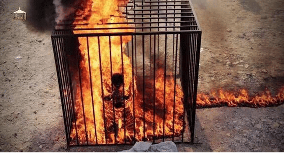 Nsfw Isis Burns Captured Jordanian Pilot Alive Video And