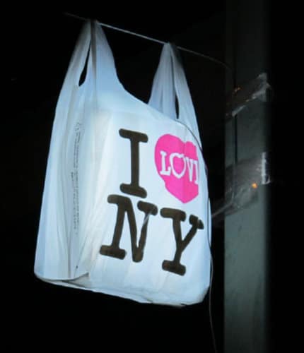 “I ♥ NY” logo on a plastic bag 