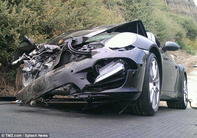 Lindsay Lohan smashed Porsche