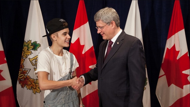 Justin Bieber and Stephen Harper