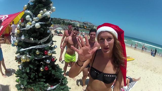 Christmas on Bondi Beach, Sydney Australia.