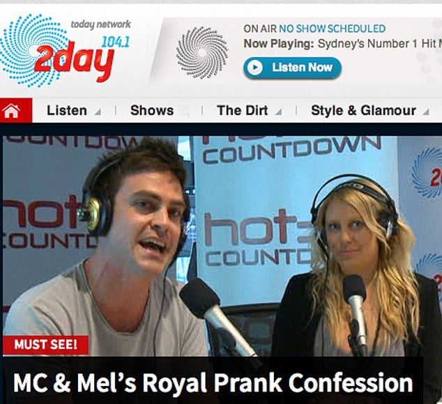 2DAY FM Aussie dj’s Mel Greig and Michael Christian are scumbags.