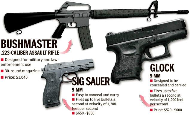Guns used by Adam Lanza, 20, alleged shooter in Sandy Hook elementary school rampage  