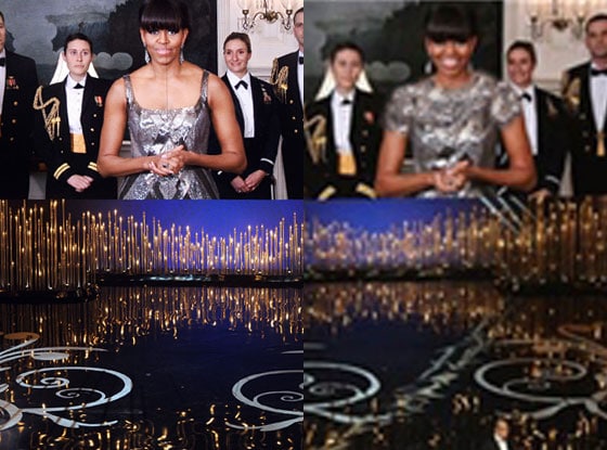 Michelle Obama Oscar's dress photoshopped