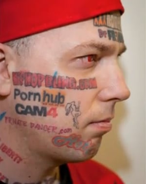 Human billboard, Billy Gibby Human billboard, Billy Gibby
