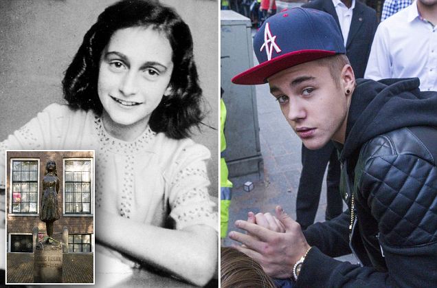 Anne Frank and Justin Bieber.