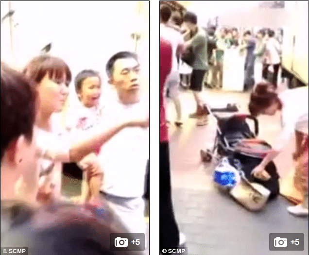 Chinese toddler peeing on Hong Kong street
