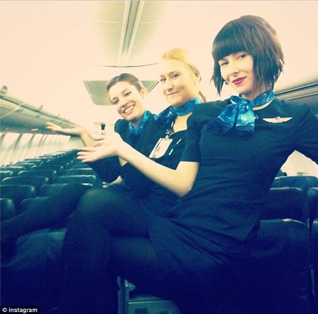 Flight attendant selfies