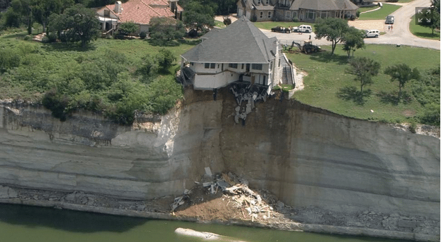 Mansion dangling off cliff