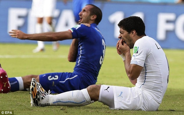 Luis Suarez, Uruguayan soccer star be suspended after biting Italian player