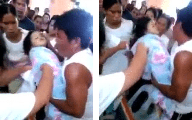 three year old Filipino girl waking up at her own funeral