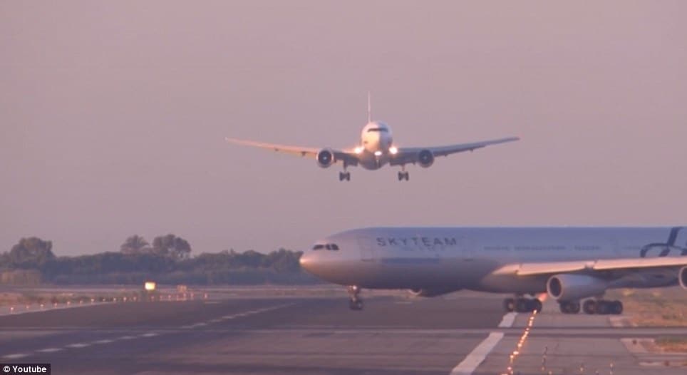 two planes nearly crashing at Barcelona airport