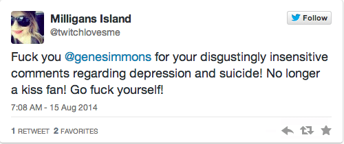 Gene Simmons of Kiss tells depressed people to commit suicide