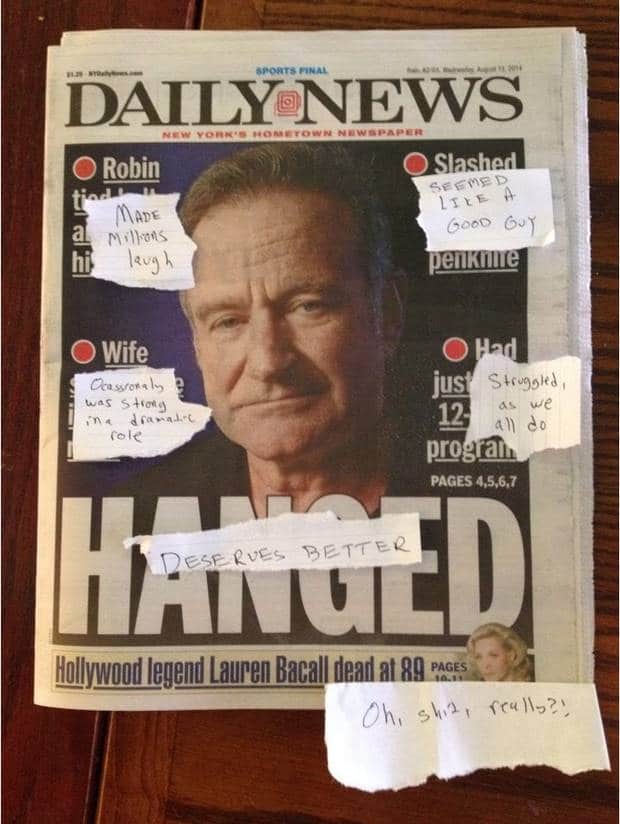 media sensationalized Robin Williams death