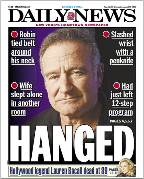 media sensationalized Robin Williams death