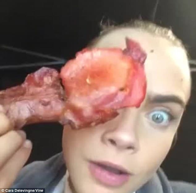 Cara Delevingne bacon tattoo