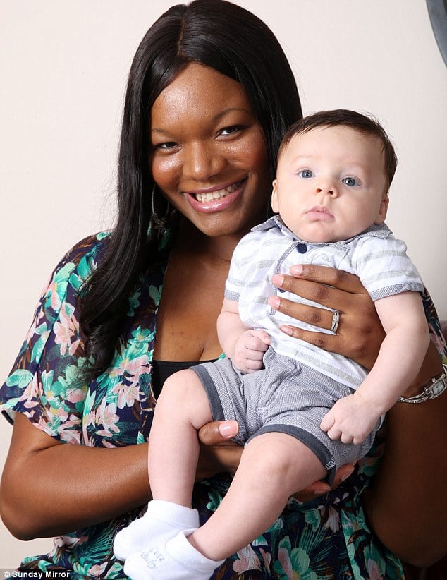 Catherine Howarth, black mother gives birth to white child. picture