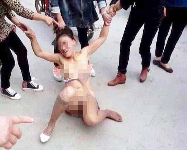  Lin Yao Li stripped and beaten