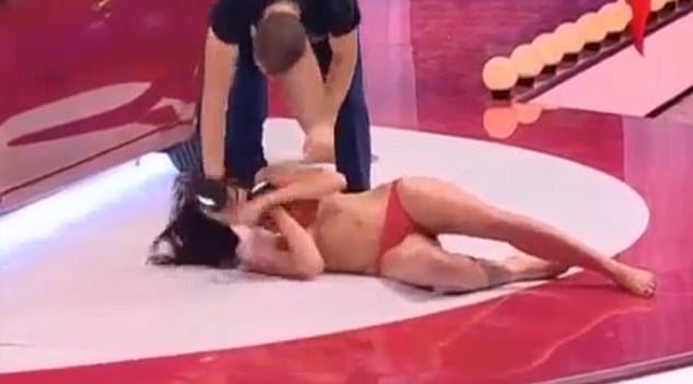 Russian woman punched in the face by fellow contestant