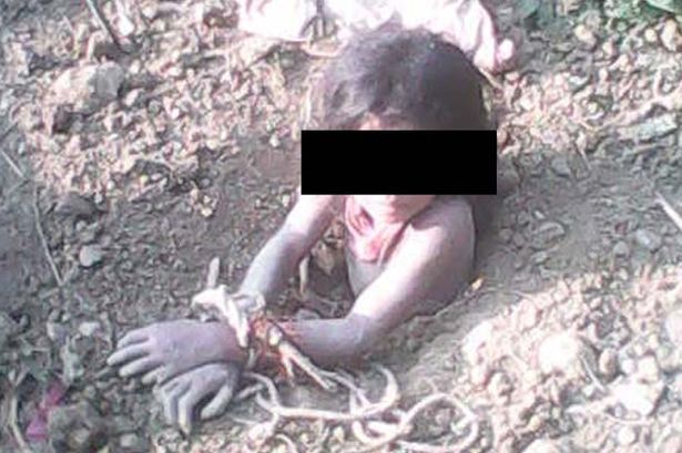 Indian man buries 10 year old daughter alive