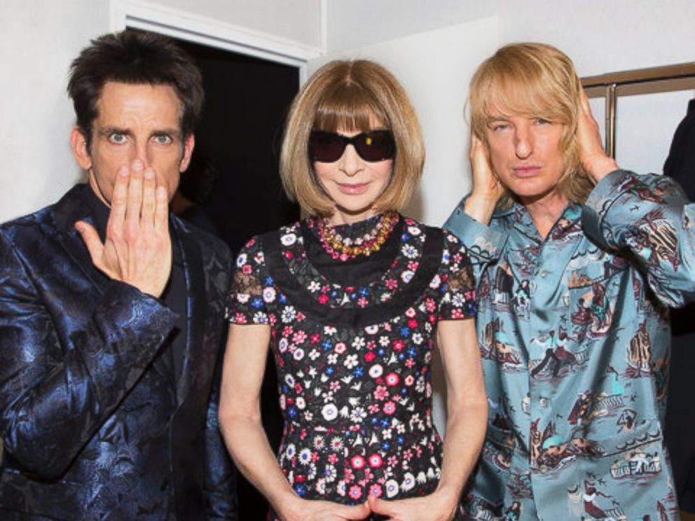 Ben Stiller and Owen Wilson walk in Valentino show
