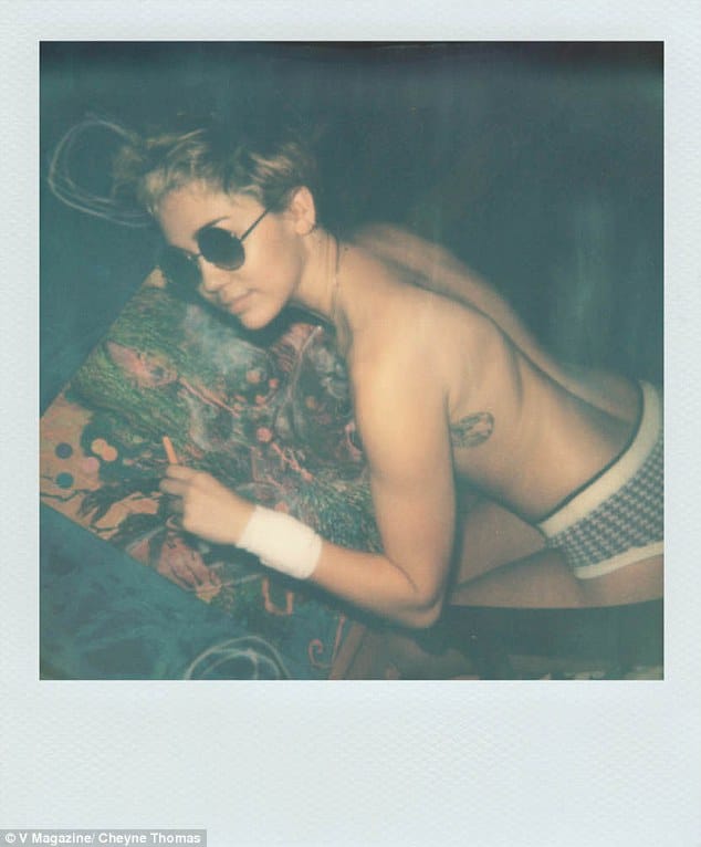 Miley Cyrus topless for V Magazine