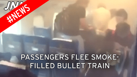 Japanese bullet train passenger light himself on fire.