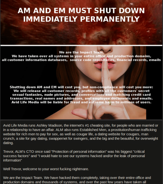 Hackers threaten to release 37 million cheating Ashley Madison users