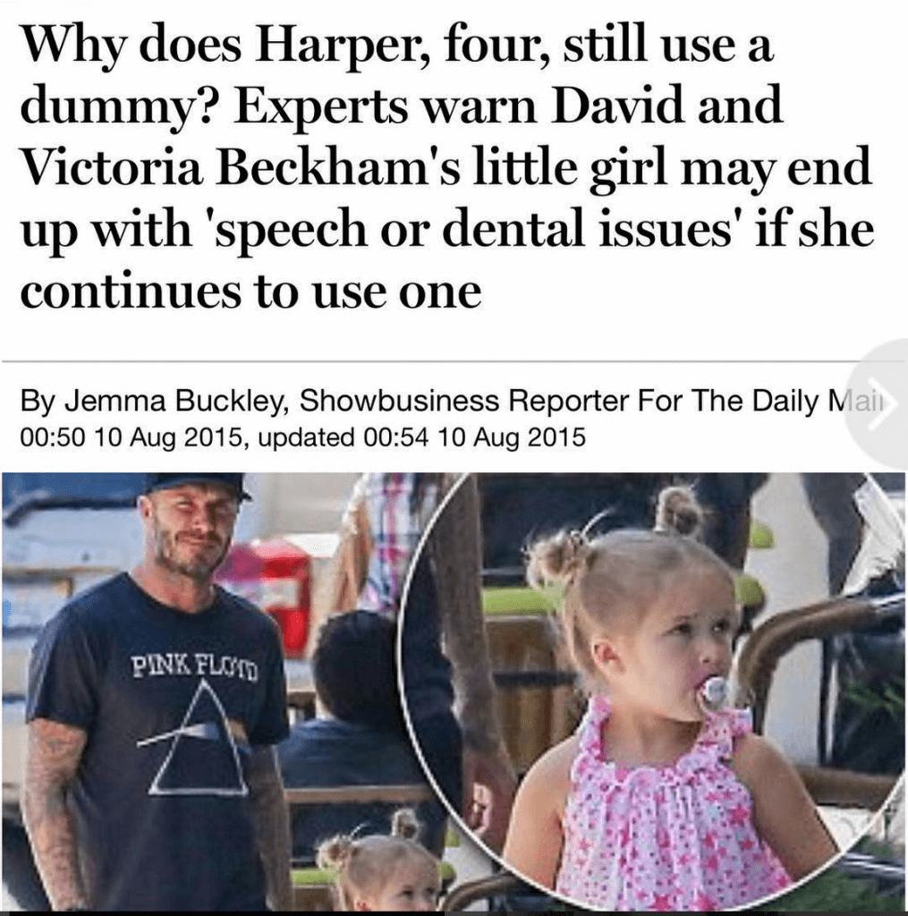 David Beckham defends Harper’s dummy