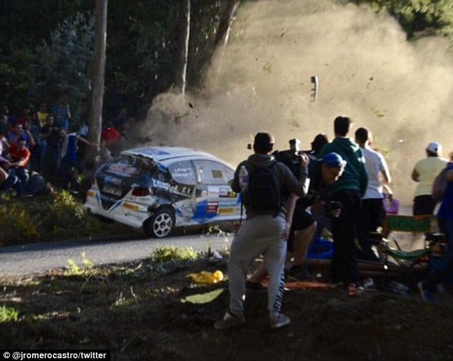 La Coruna Spain car rally crash