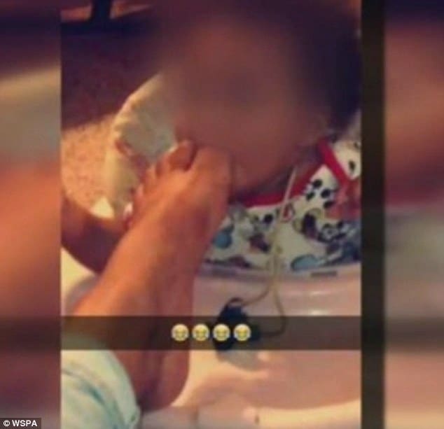 Teen posts Snapchat photo of herself sticking toes in 7 month old baby’s mouth 