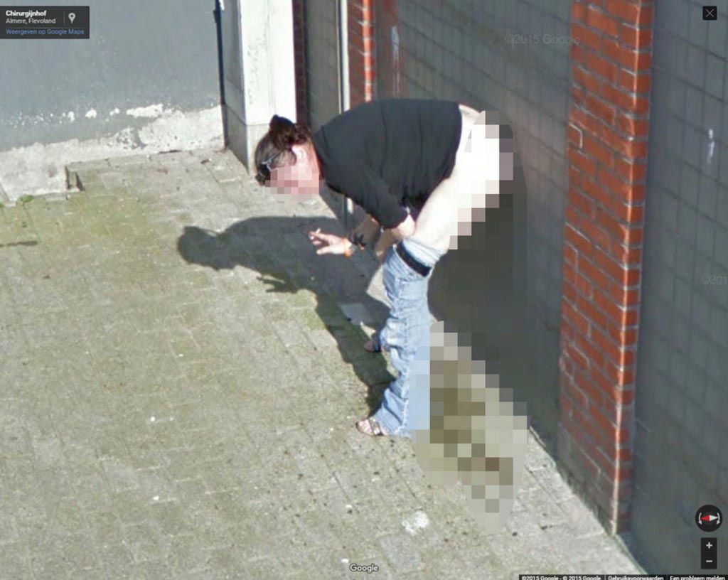Google street view captures Dutch woman peeing