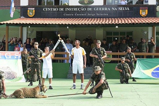 Brazil army Olympic mascot jaguar shot dead