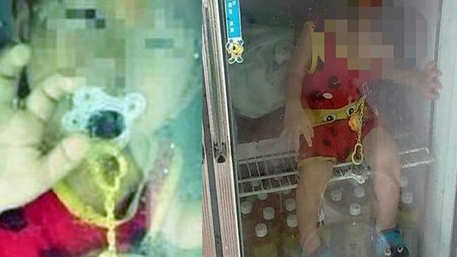 taiwan dad child abuse son sitting inside fridge