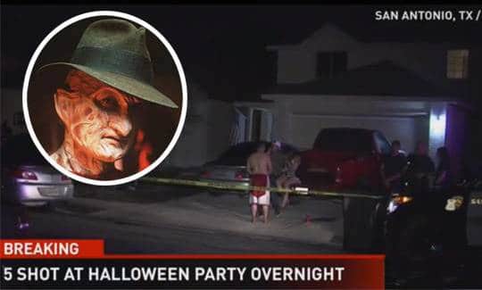 Freddy Kruegger crashes Texas Halloween party