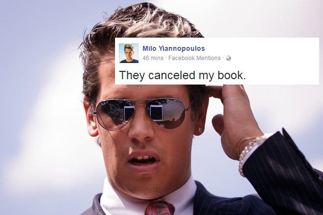 Milo Yiannopoulos Breitbart editor loses book deal