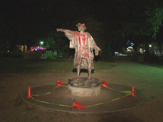 Christopher Columbus Yonkers statue vandalized