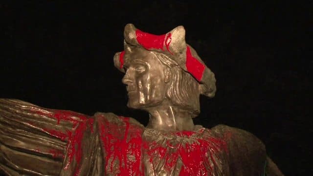 Christopher Columbus Yonkers statue vandalized