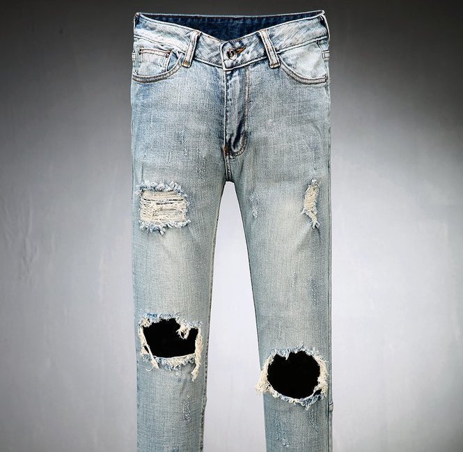 mens grey distressed jeans