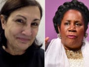 Jean-Marie Simon (left) and U.S. Rep Sheila Jackson Lee