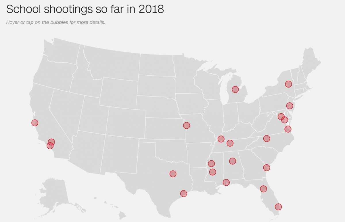 Mass school shootings in USA