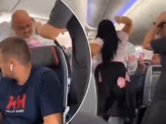 American Airlines passenger throws laptop at boyfriend