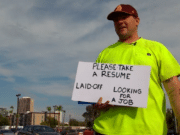 110F heat: Laid off Phoenix dad gets hundreds of job offers handing out resume on road Patrick Hoagland resume