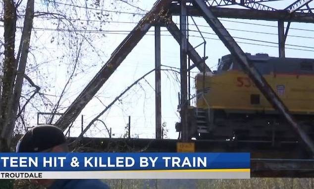 Troutdale teen killed freight train