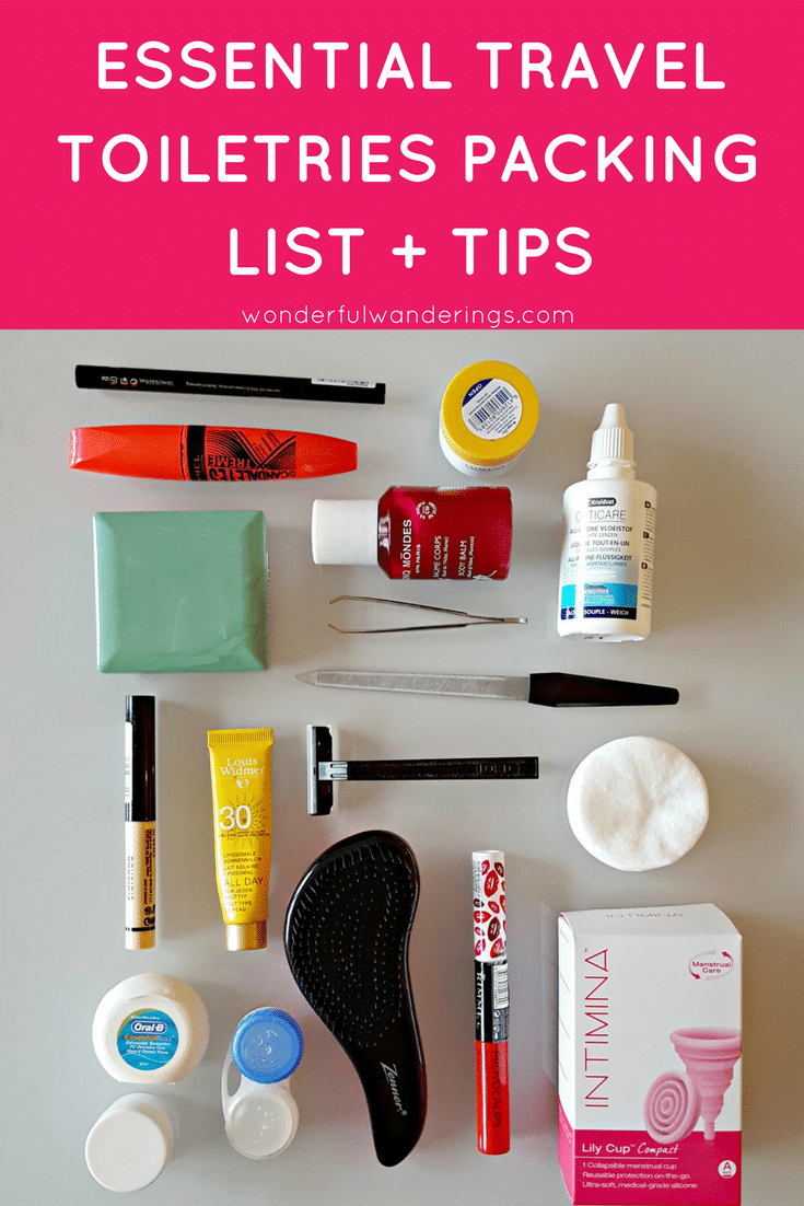 Essential Travel Packing Checklist Toiletries