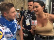 Belgian ex cyclist sparks meltdown after commenting on reporter’s outfit Sven Spoormakers and Belén Mendiguren