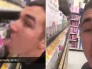 Man licks toiletries in Missouri supermarket video: Who is scared of coronavirus? Cody Pfister