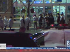 Las Vegas suspect wearing hazmat suit